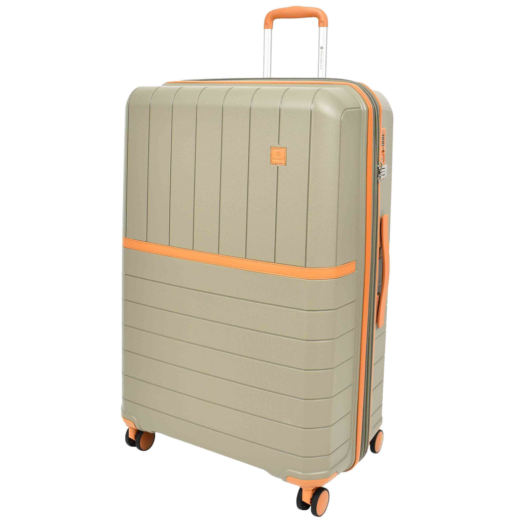 DR626 Hard Shell Expandable Suitcases Wheeled Luggage Champagne 2