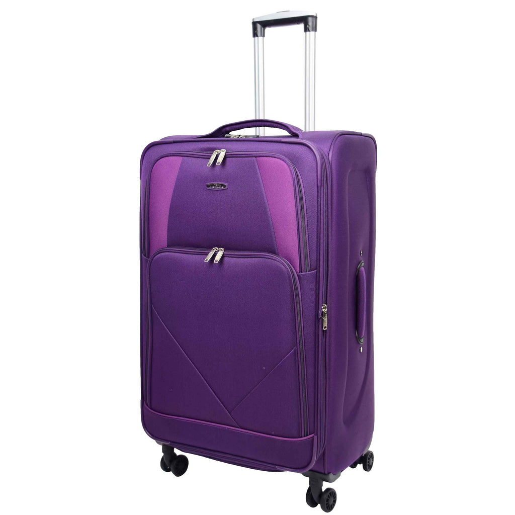 DR568 Soft Case Four Wheel Travel Luggage Suitcase Purple 11