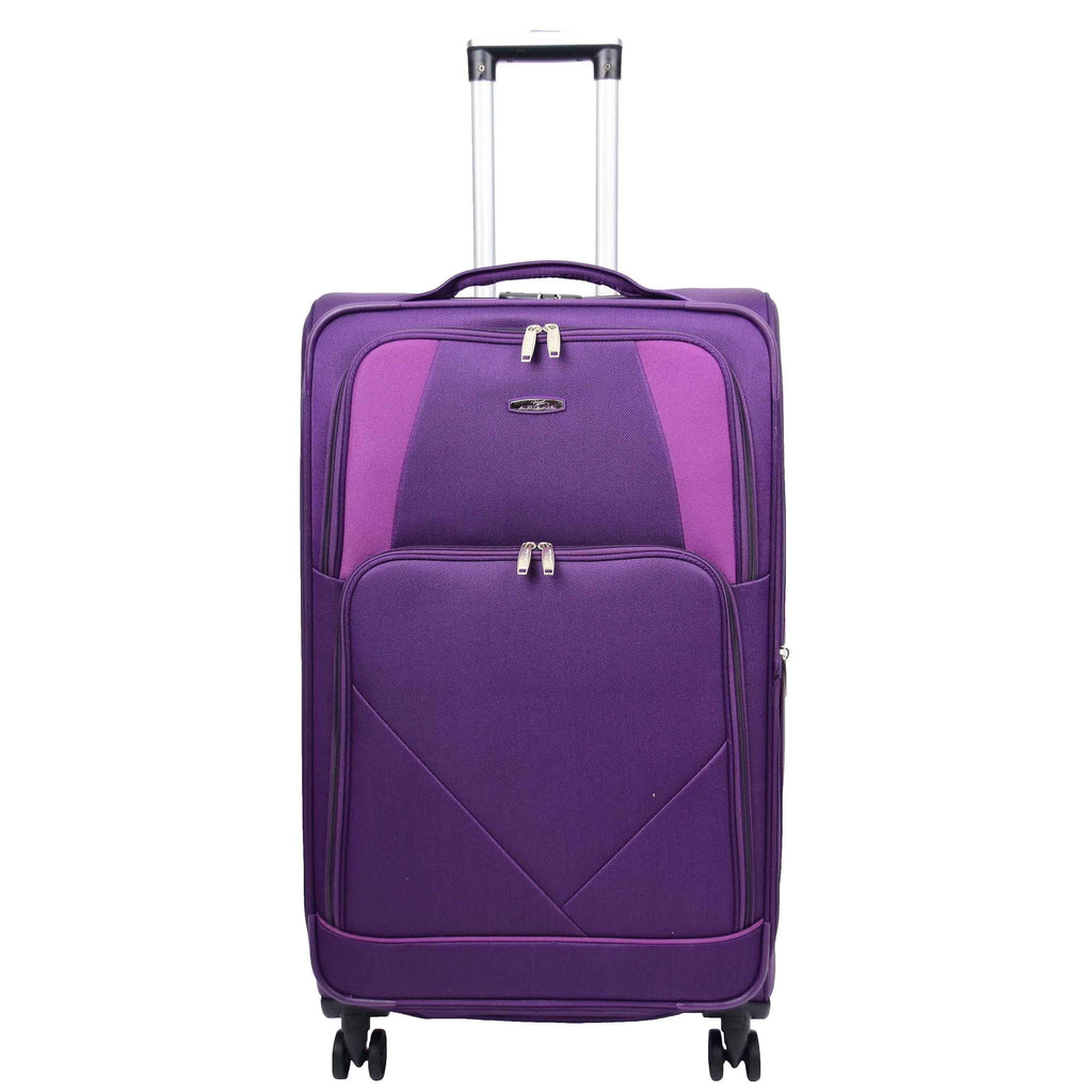 DR568 Soft Case Four Wheel Travel Luggage Suitcase Purple 12