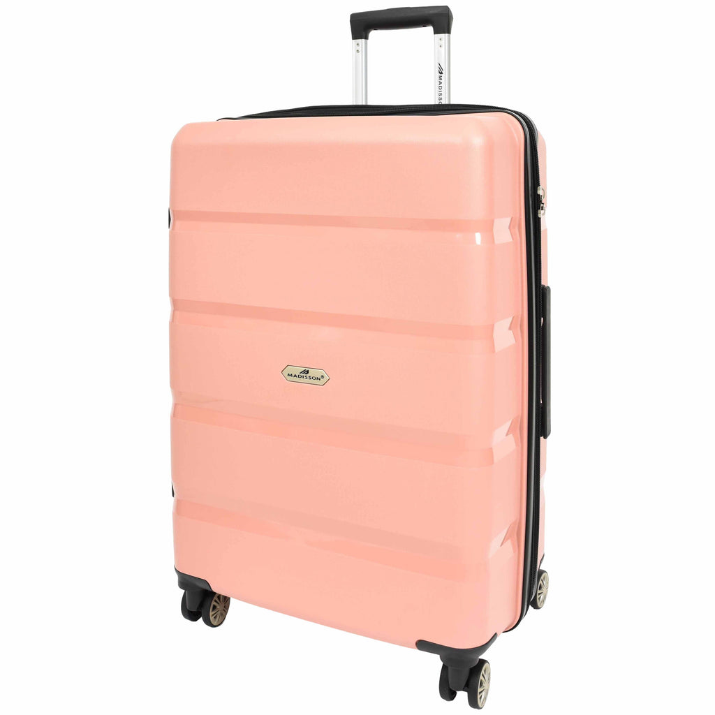 DR646 Expandable Travel Suitcases Hard Shell Four Wheel PP Luggage Rose Gold 3