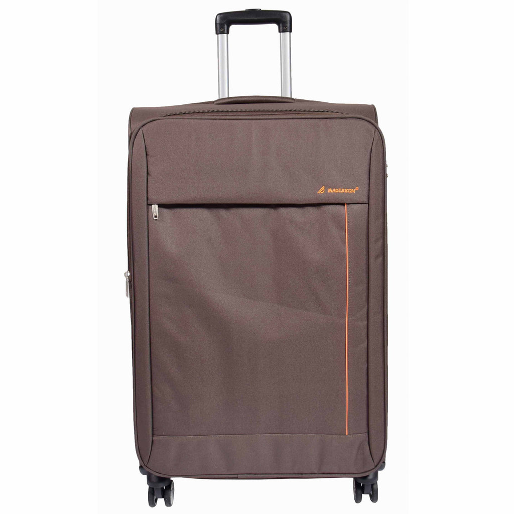 DR549 Expandable 8 Spinner Wheel Soft Luggage Brown 3