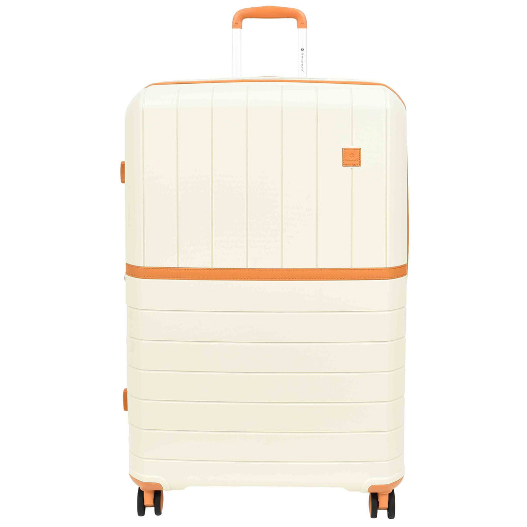 DR626 Hard Shell Expandable Suitcases Wheeled Luggage Milky 3