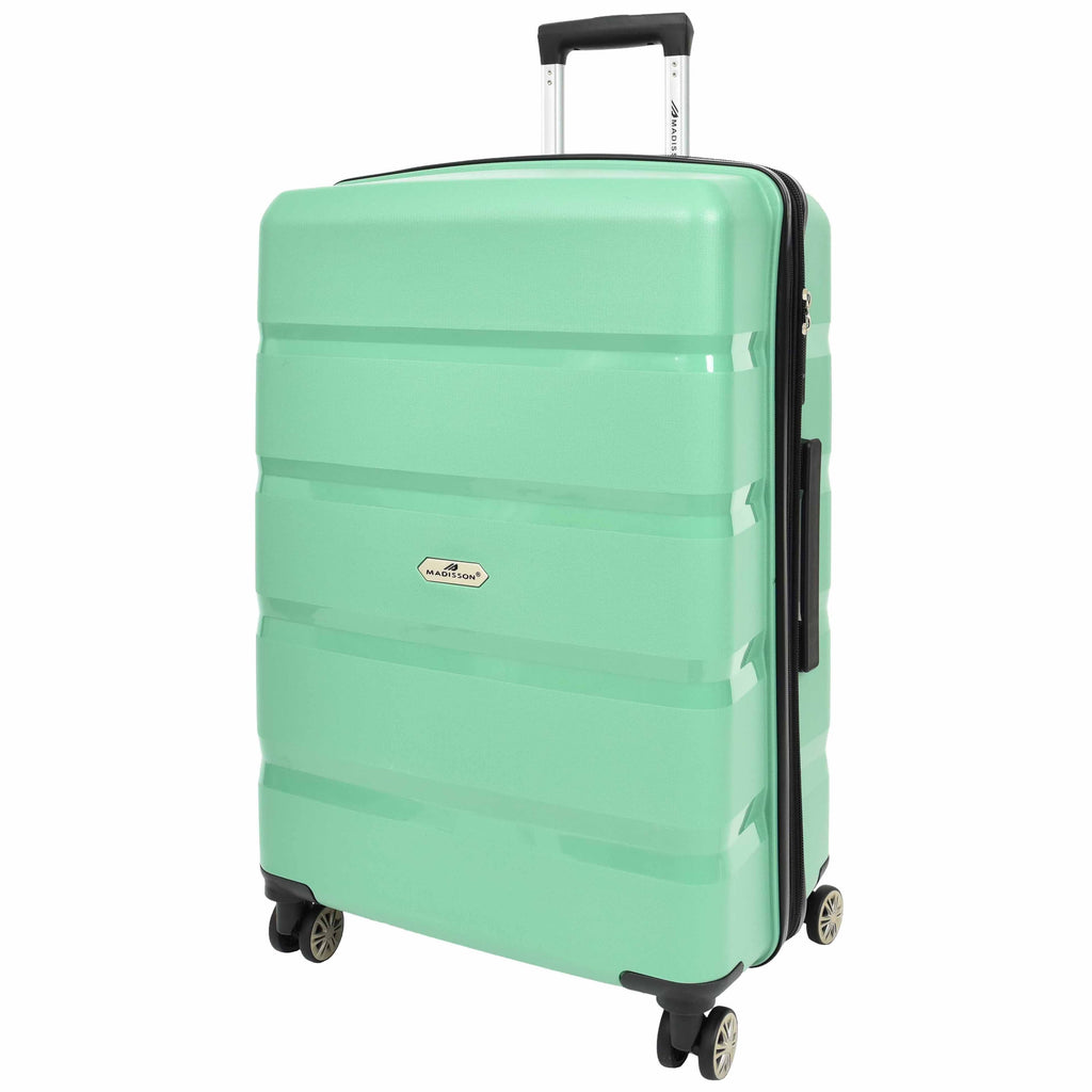 DR646 Expandable Travel Suitcases Hard Shell Four Wheel PP Luggage Lime 3