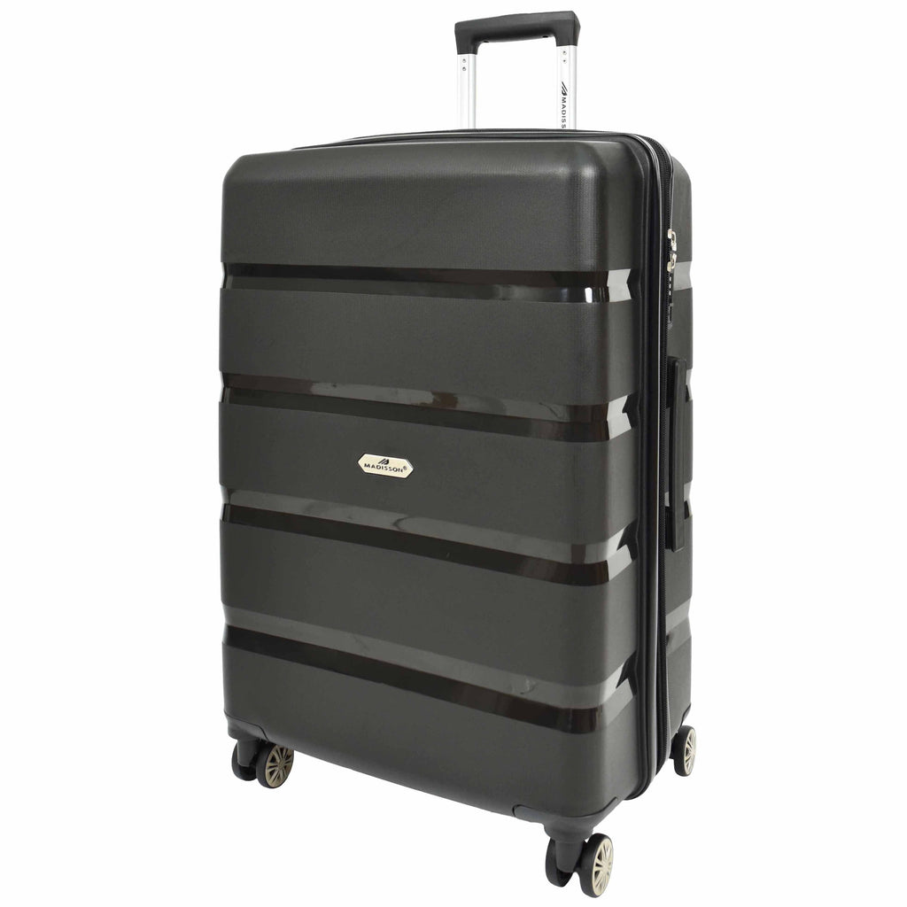 DR646 Expandable Travel Suitcases Hard Shell Four Wheel PP Luggage Black 3