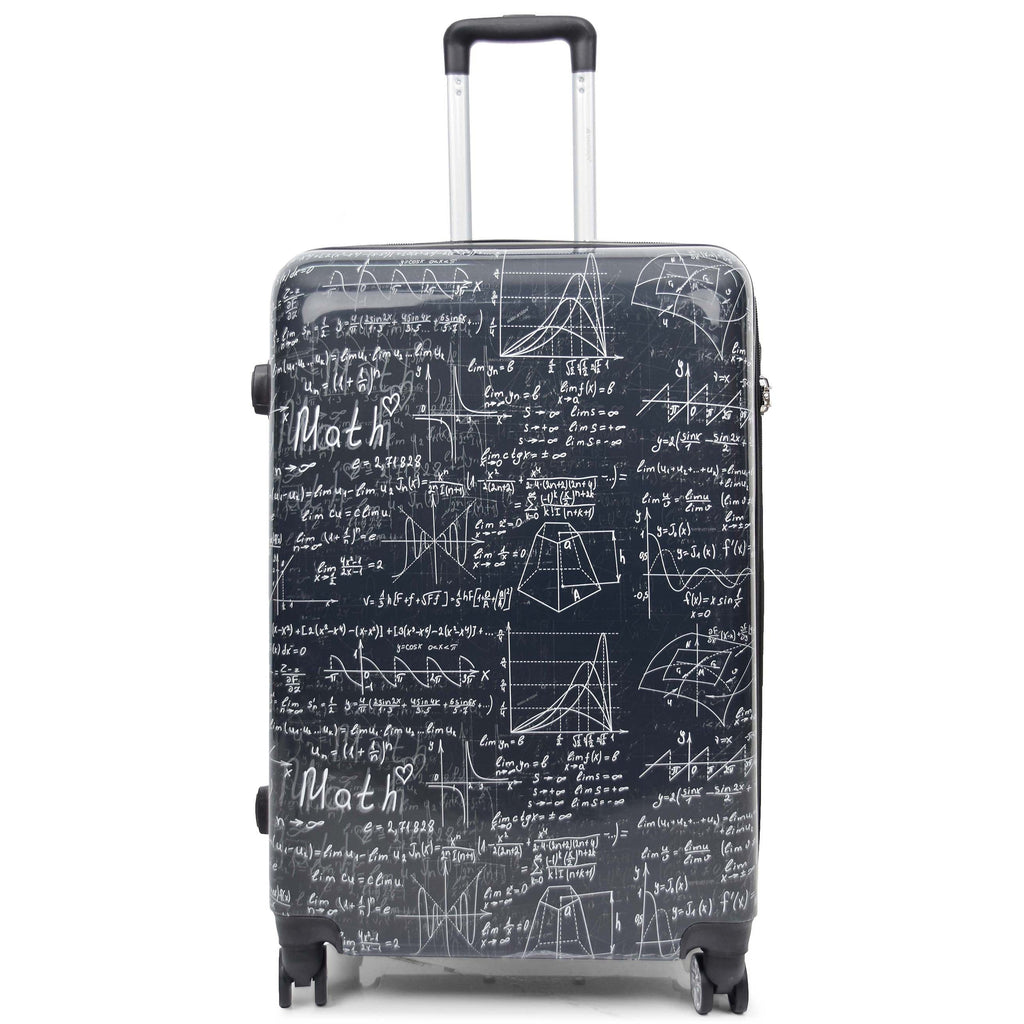 DR569 Expandable Hard Shell Suitcase Four Wheel Luggage Maths Print 13