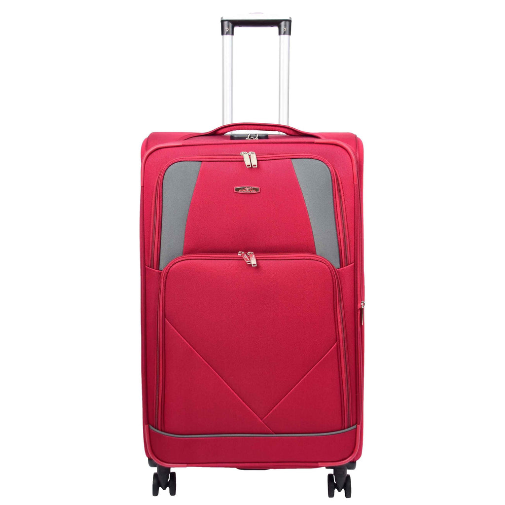 DR568 Soft Case Four Wheel Travel Luggage Suitcase Burgundy 12