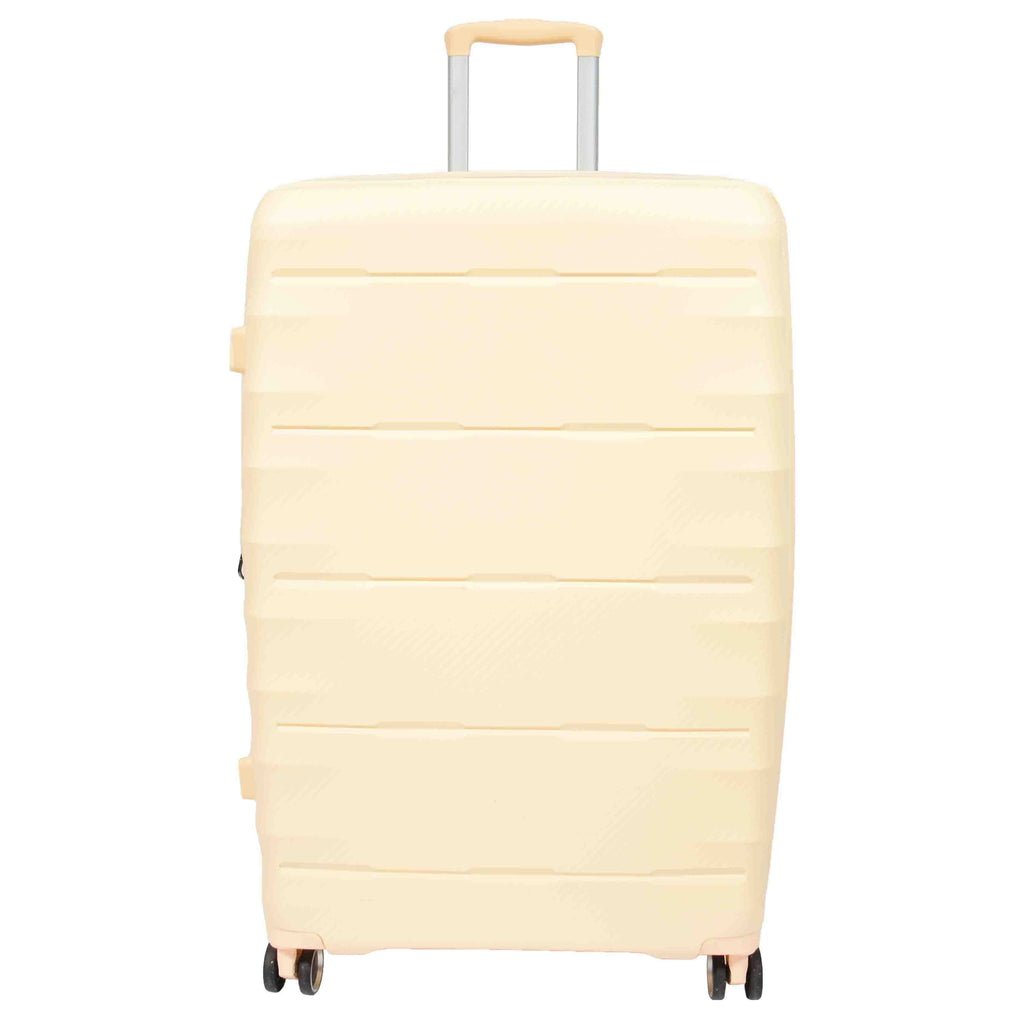 DR541 Expandable ABS Luggage With 8 Wheels Off White 3