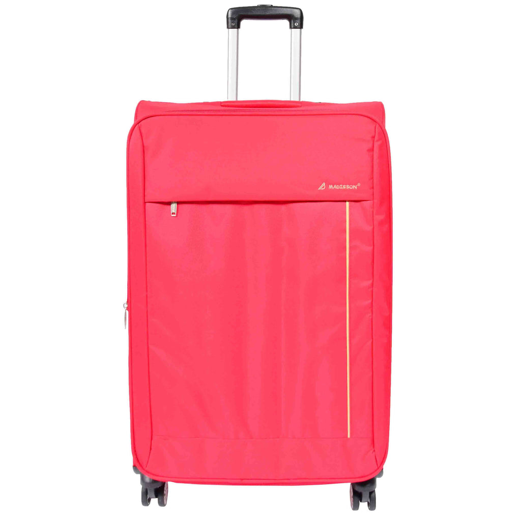 DR549 Expandable 8 Spinner Wheel Soft Luggage Red 3