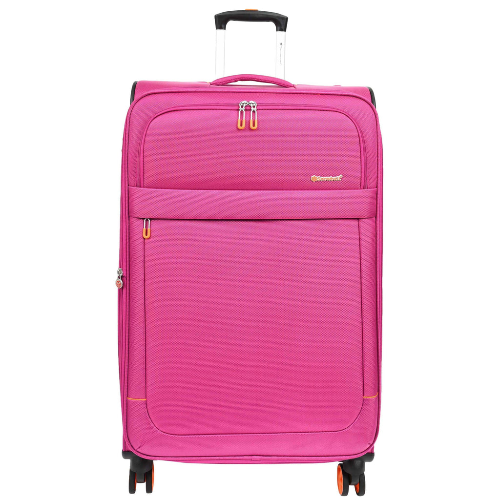 DR627 Eight Spinner Wheeled Soft Expandable Suitcase Pink 3