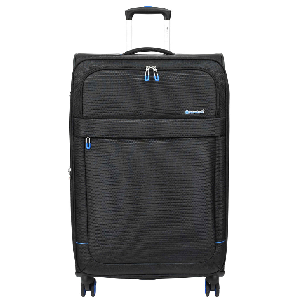 DR627 Eight Spinner Wheeled Soft Expandable Suitcase Black 3