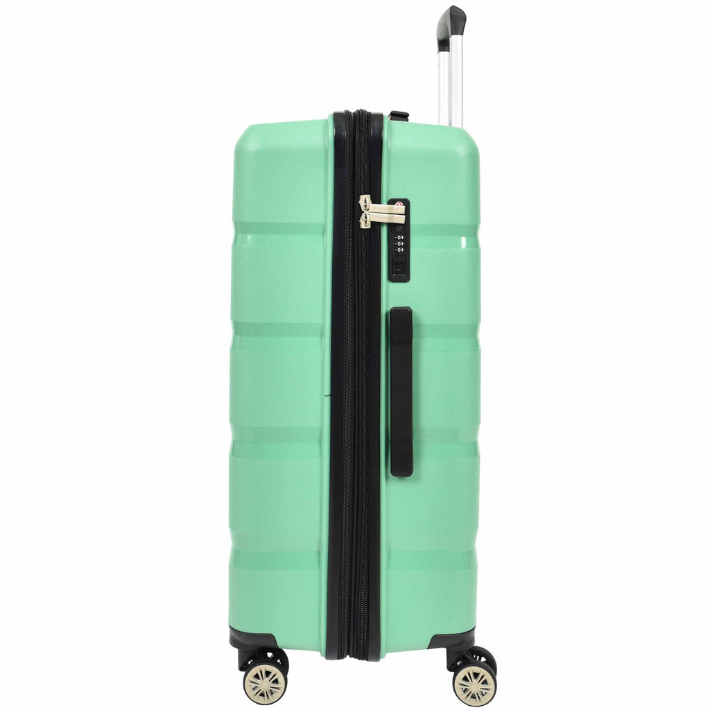 DR646 Expandable Travel Suitcases Hard Shell Four Wheel PP Luggage Lime 3