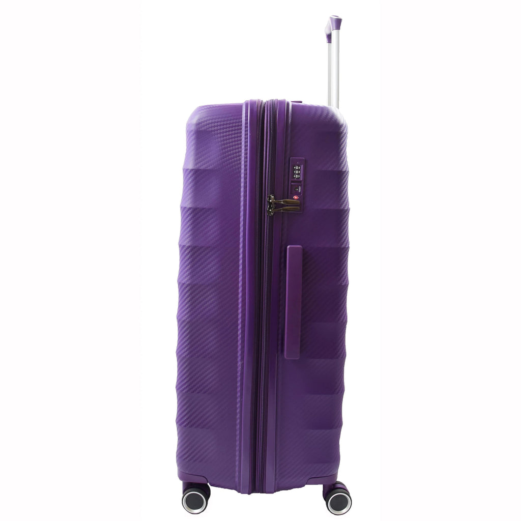 DR541 Expandable ABS Luggage with 8 Wheels Purple 4