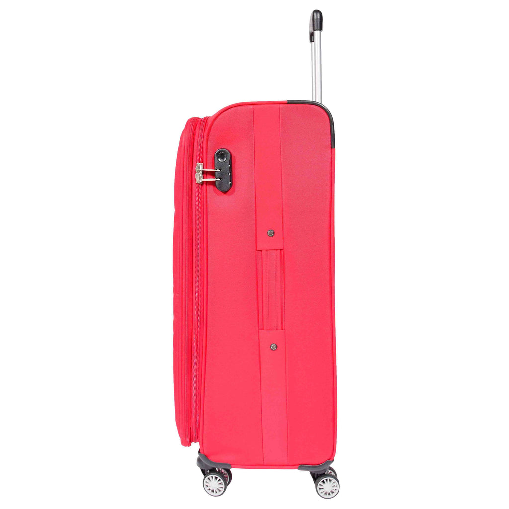 DR549 Expandable 8 Spinner Wheel Soft Luggage Red 4