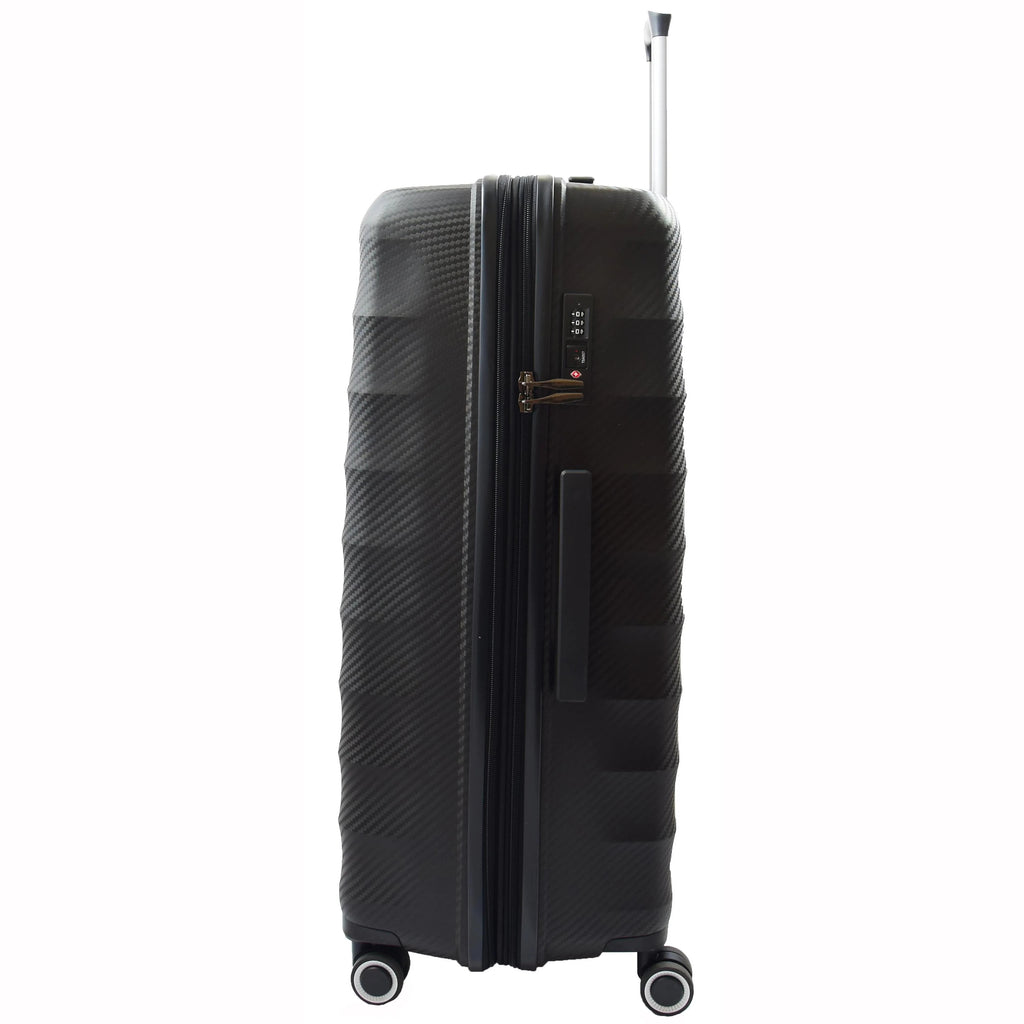 DR541 Expandable ABS Luggage with 8 Wheels Black 4