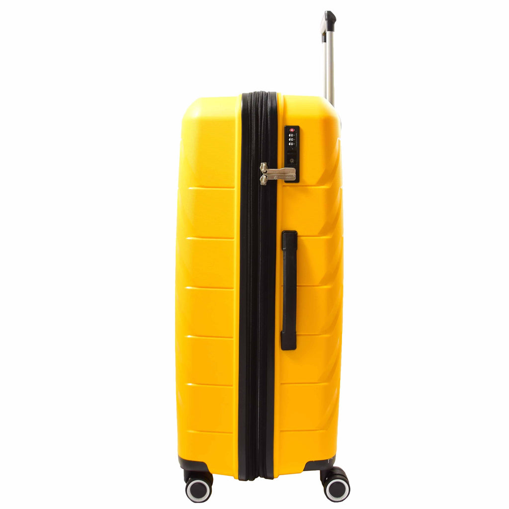 DR553 Expandable Hard Shell Luggage With 8 Spinner Wheels Yellow 3