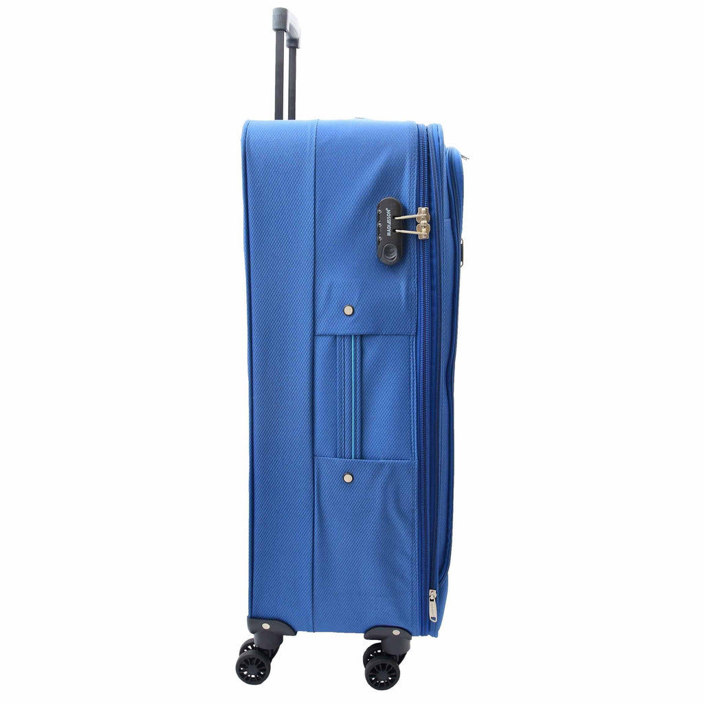 DR524 Expandable Lightweight Soft Luggage Suitcases With Four Wheels Blue 10