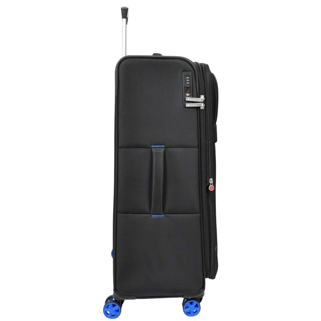DR627 Eight Spinner Wheeled Soft Expandable Suitcase Black 4