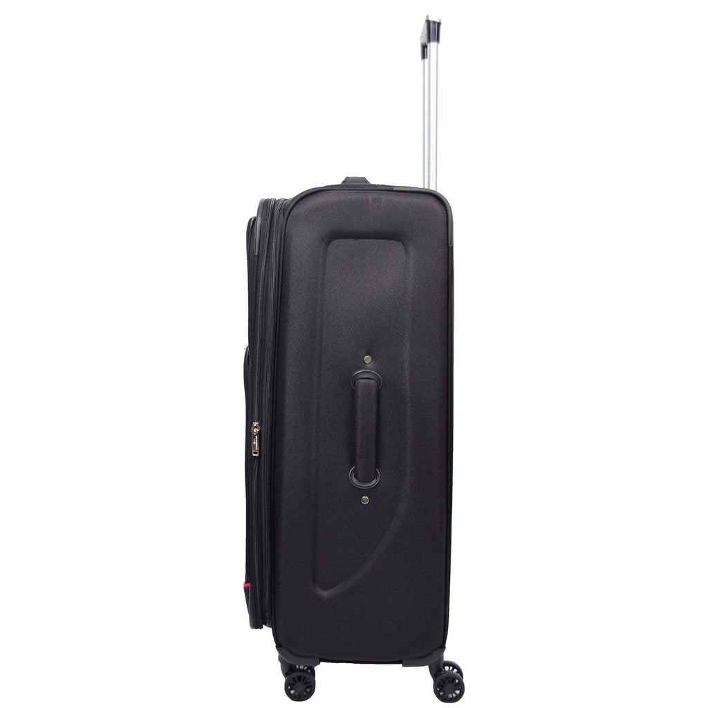 DR568 Soft Case Four Wheel Travel Luggage Suitcase Black 13