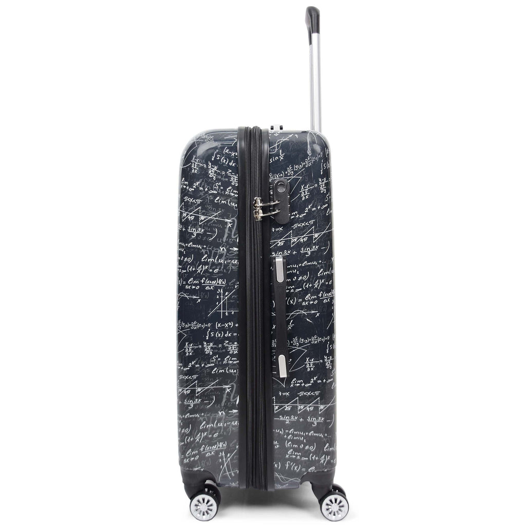 DR569 Expandable Hard Shell Suitcase Four Wheel Luggage Maths Print 14