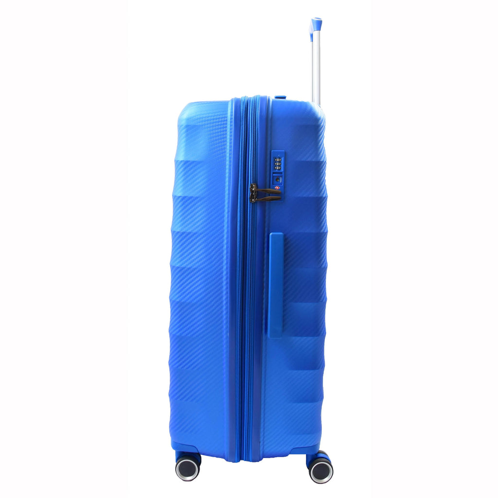 DR541 Expandable ABS Luggage with 8 Wheels Blue 4