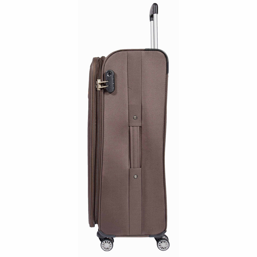 DR549 Expandable 8 Spinner Wheel Soft Luggage Brown 4