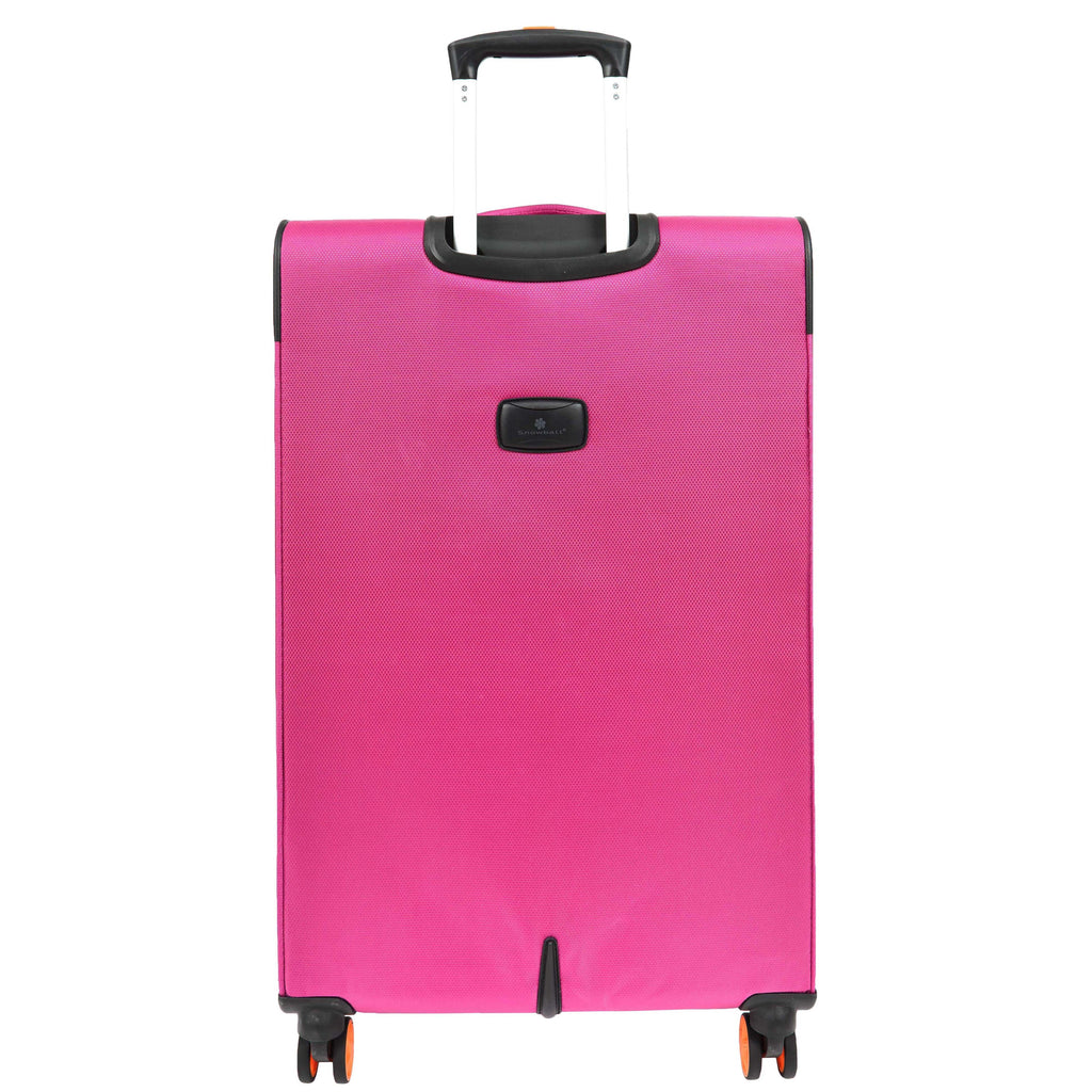 DR627 Eight Spinner Wheeled Soft Expandable Suitcase Pink 5