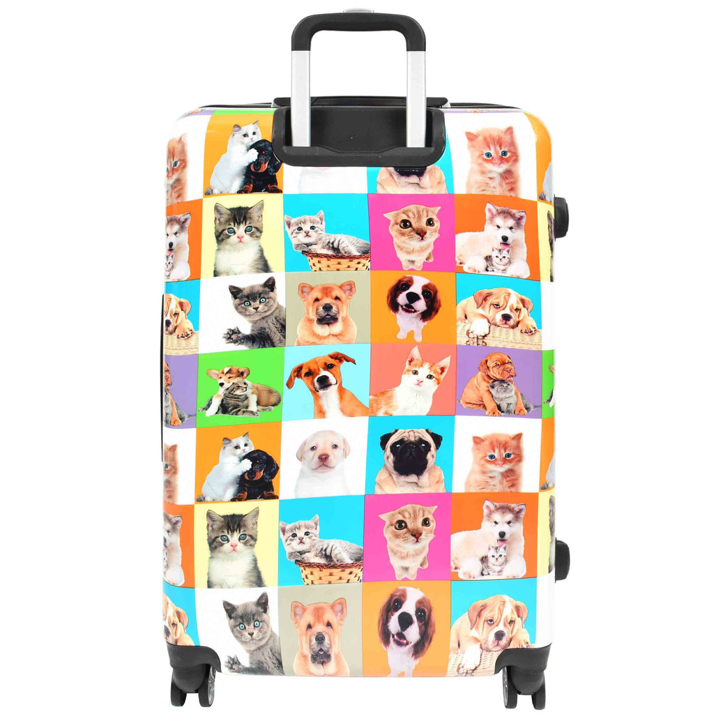 DR628 Hard Shell 4-Wheeled Luggage Dogs and Cats Print Expandable Suitcase 5