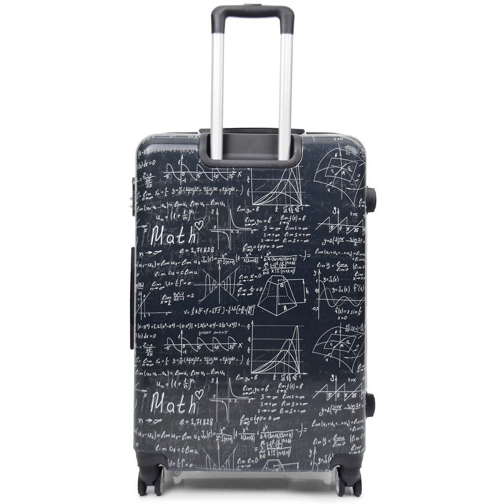 DR569 Expandable Hard Shell Suitcase Four Wheel Luggage Maths Print 15