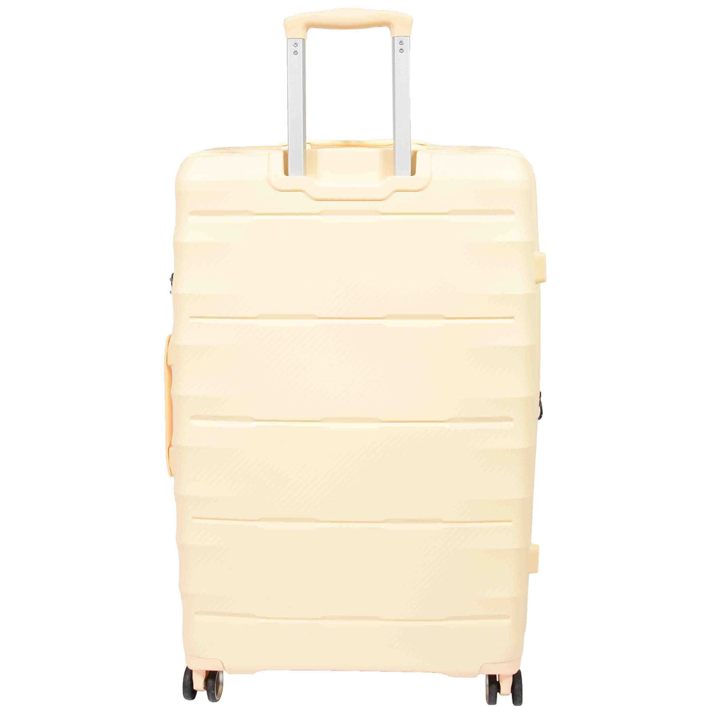 DR541 Expandable ABS Luggage With 8 Wheels Off White 5