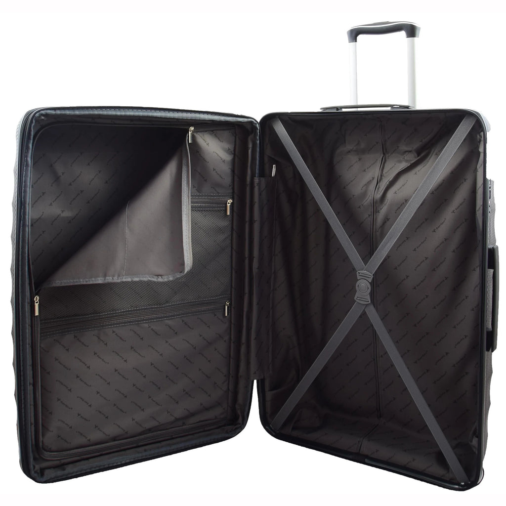 DR541 Expandable ABS Luggage with 8 Wheels Black 6