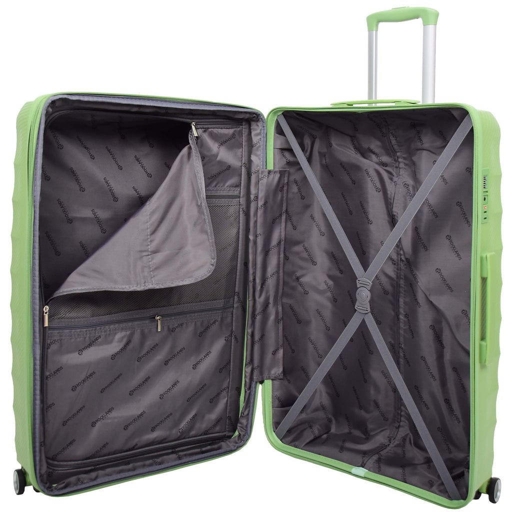 DR541 Expandable ABS Luggage With 8 Wheels Lime Green 6