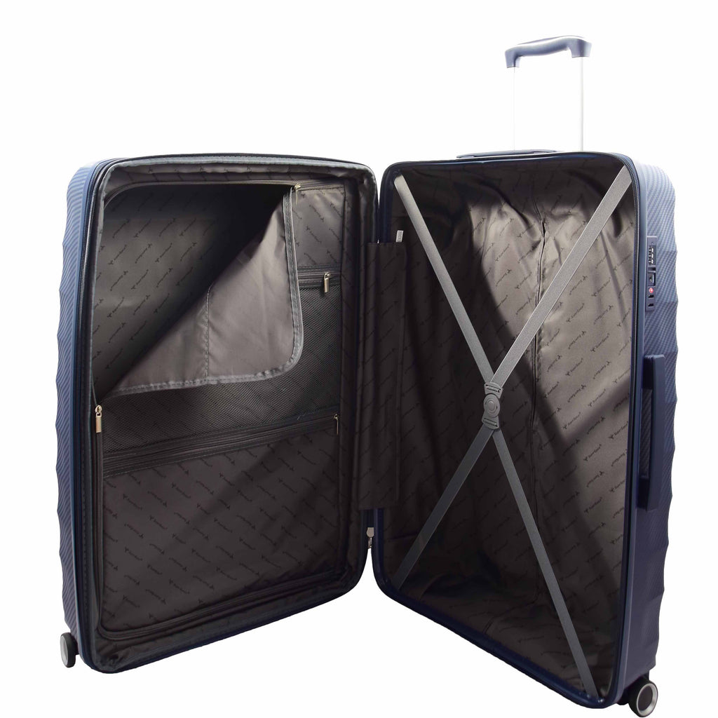DR541 Expandable ABS Luggage With 8 Wheels Navy 5