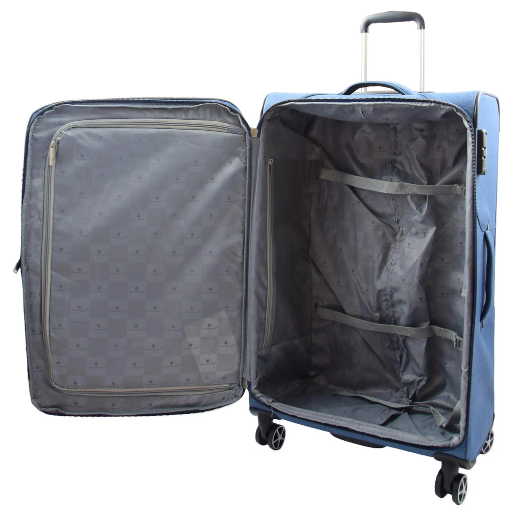 DR537 TSA Lock Four Wheel Suitcase Luggage Blue 6