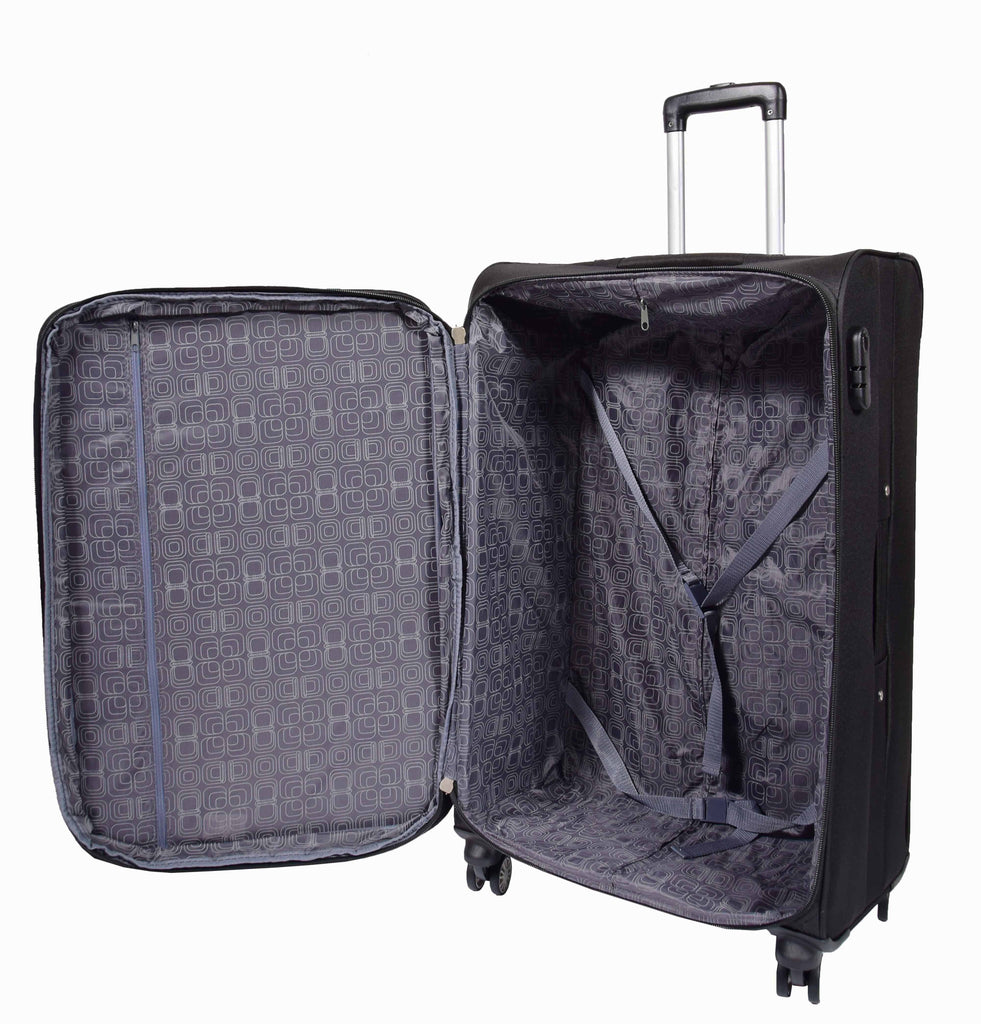 DR549 Expandable 8 Spinner Wheel Soft Luggage Black 6