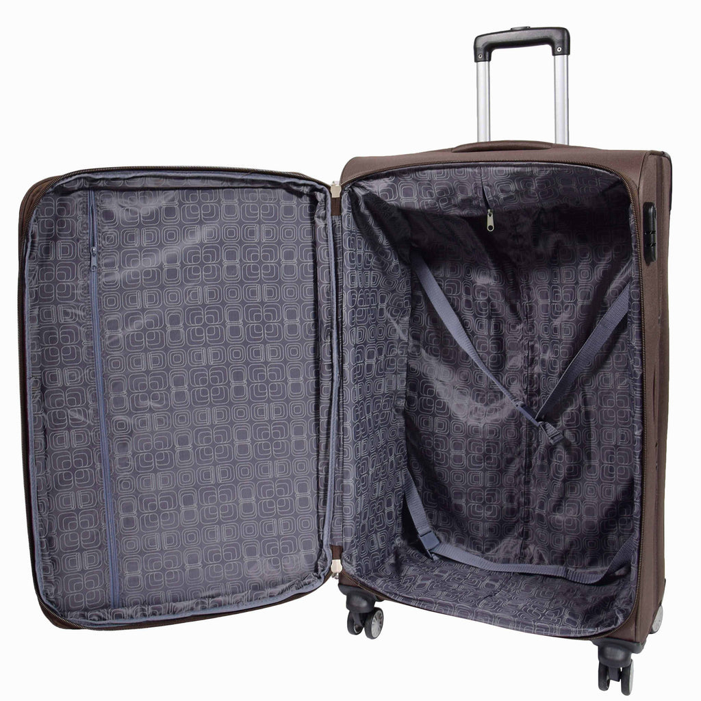 DR549 Expandable 8 Spinner Wheel Soft Luggage Brown 6