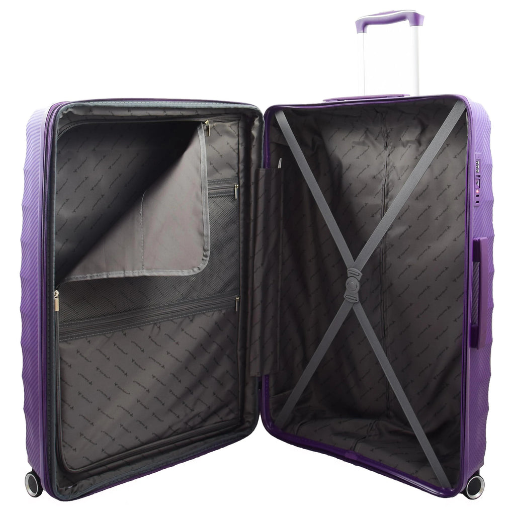 DR541 Expandable ABS Luggage with 8 Wheels Purple 6