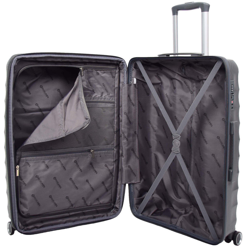 DR541 Expandable ABS Luggage With 8 Wheels Grey 6