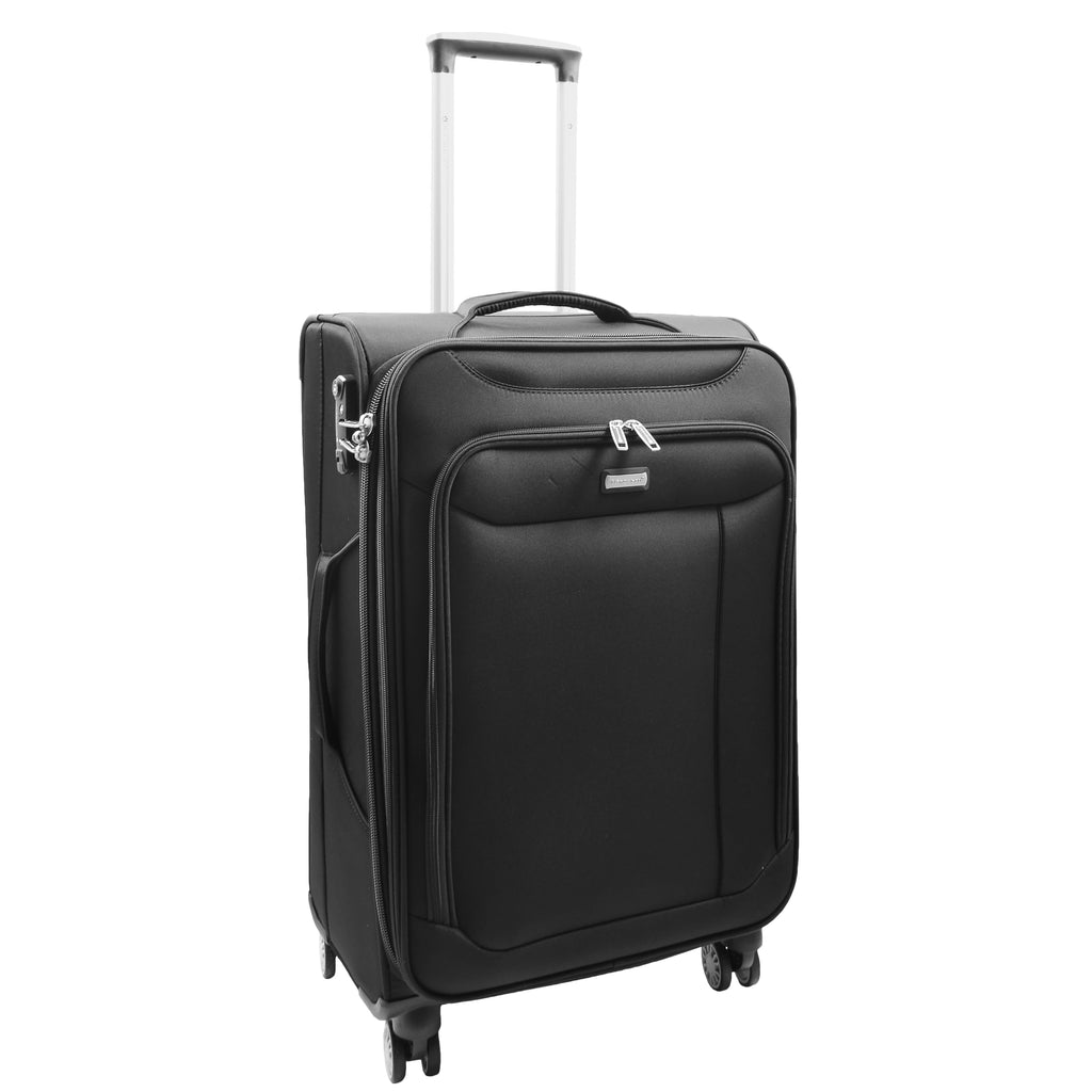 DR644 Soft Luggage Four Wheeled Suitcase With TSA Lock Black 6