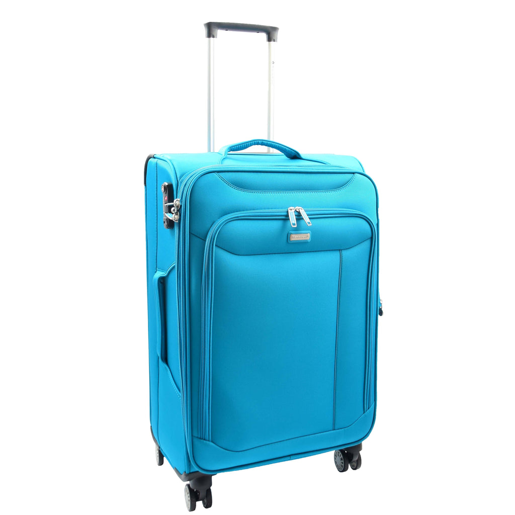 DR644 Soft Luggage Four Wheeled Suitcase With TSA Lock Teal 6
