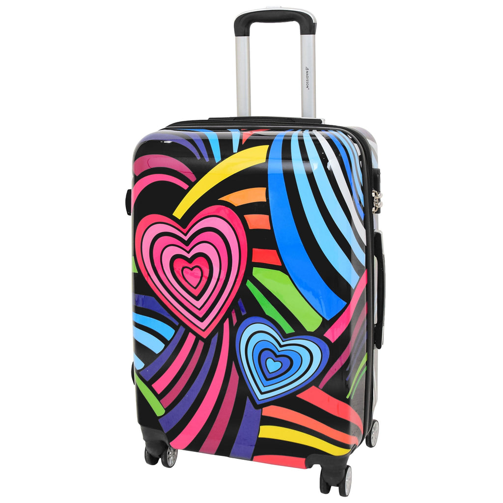 DR622 Lightweight Four Wheeled Luggage With Multi-Hearts Print 7