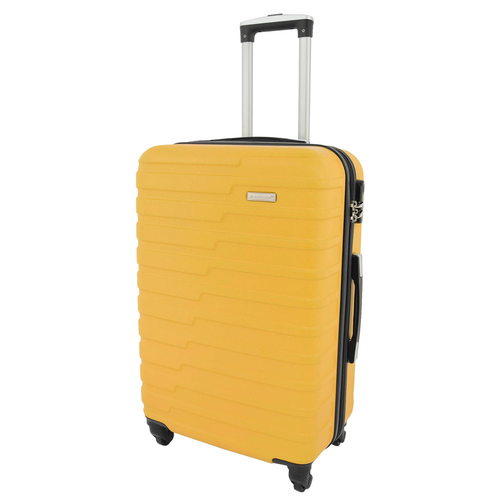DR538 Digit Lock Hard Shell Four Wheel Luggage Yellow 5