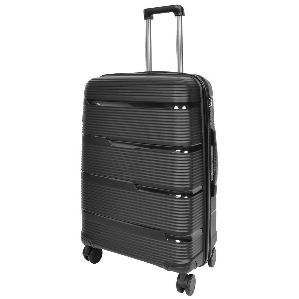 DR690 Four Wheel Expandable Suitcase Hard Shell Luggage Black-2