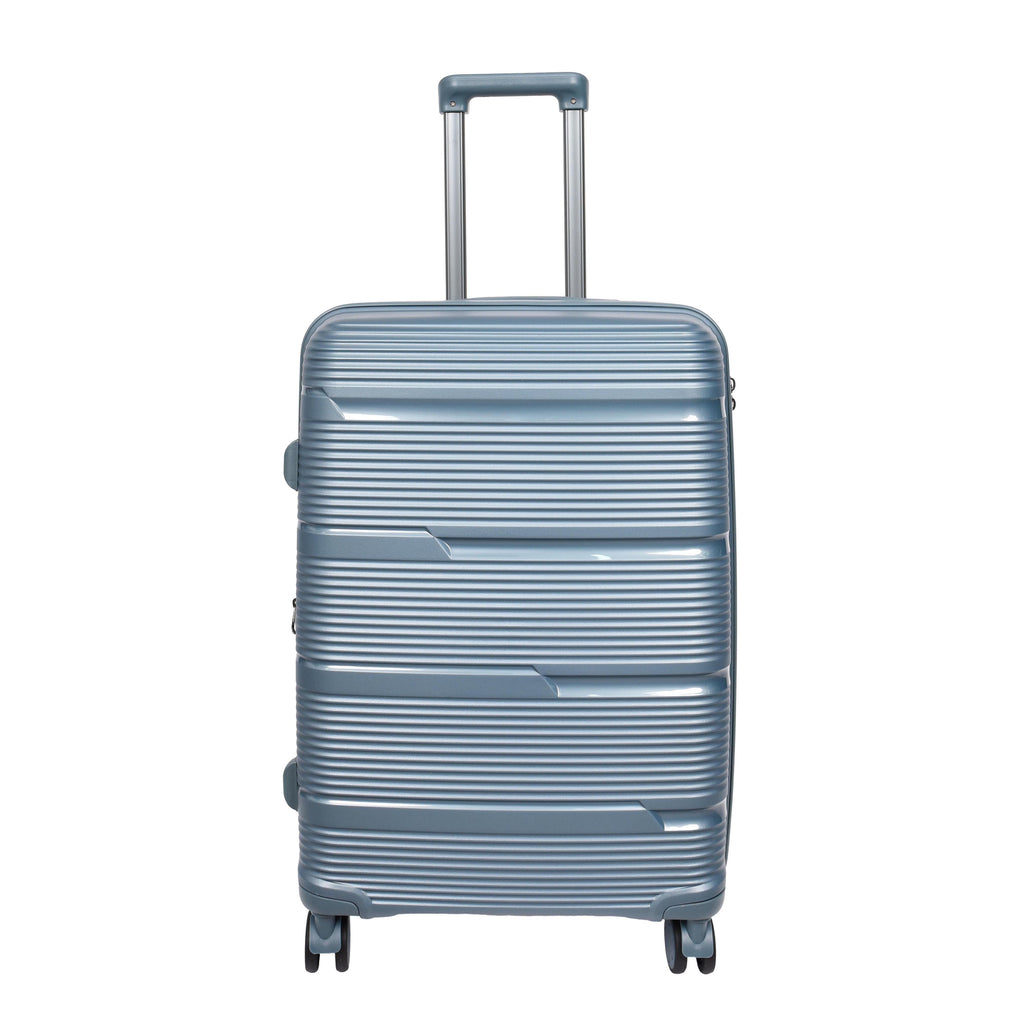 DR690 Four Wheel Expandable Suitcase Hard Shell Luggage Blue-5