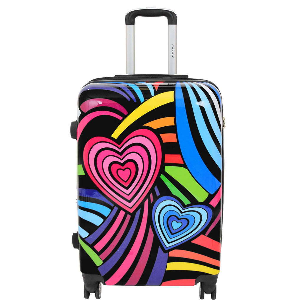 DR622 Lightweight Four Wheeled Luggage With Multi-Hearts Print 8