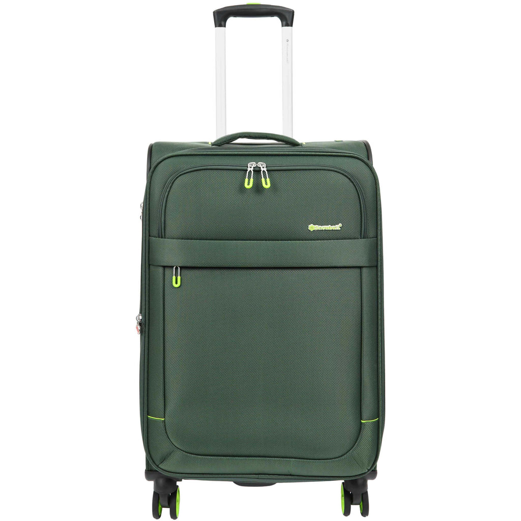 DR627 Eight Spinner Wheeled Soft Expandable Suitcase Green 8