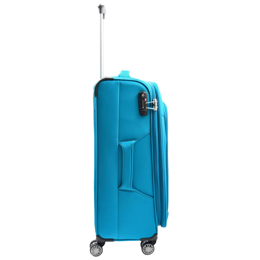 DR644 Soft Luggage Four Wheeled Suitcase With TSA Lock Teal 7