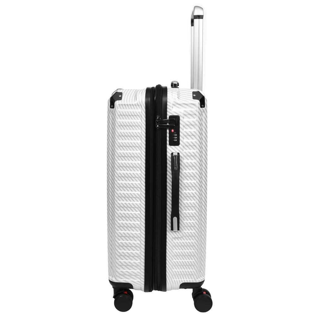 DR691 Four Wheel Suitcase Hard Shell Luggage White-5