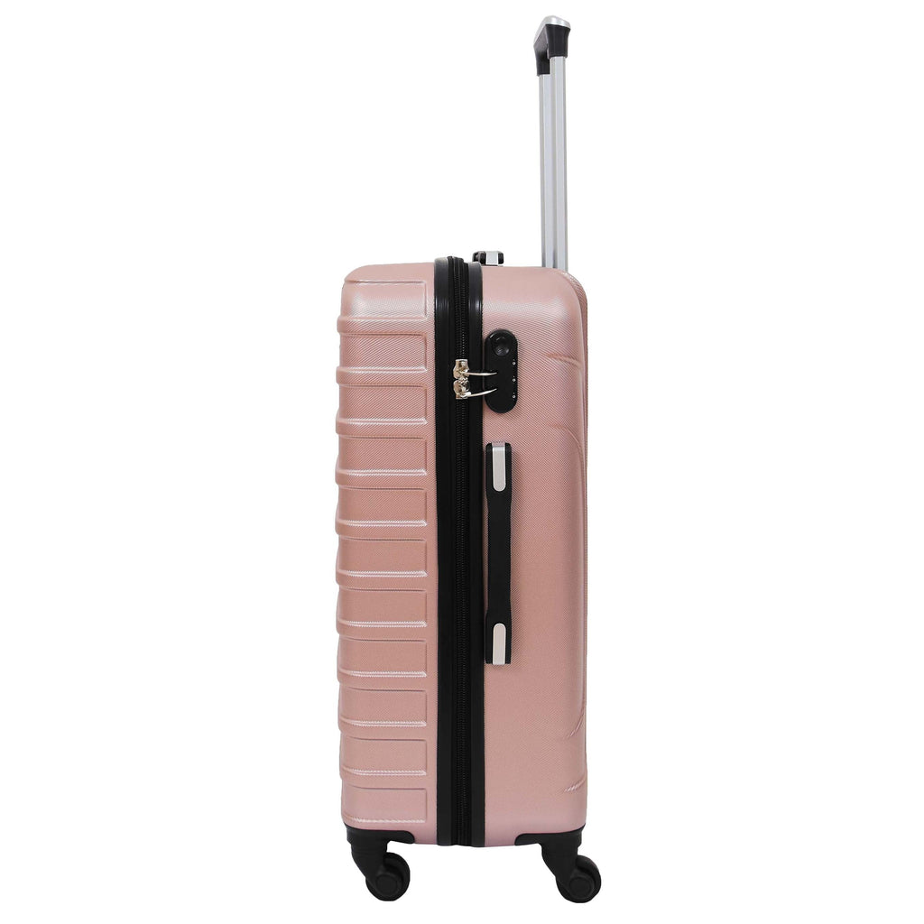 DR538 Digit Lock Hard Shell Four Wheel Luggage Rose Gold 7