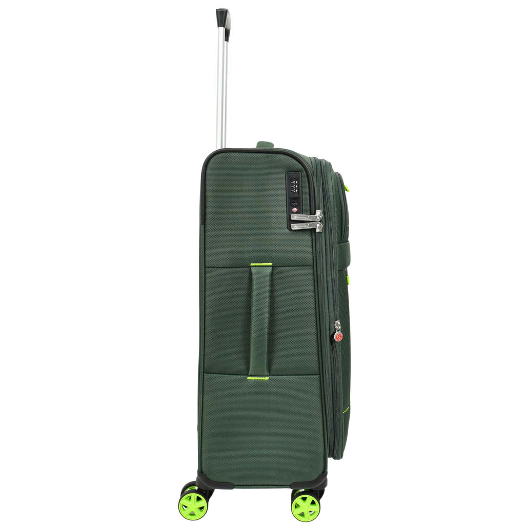 DR627 Eight Spinner Wheeled Soft Expandable Suitcase Green 9
