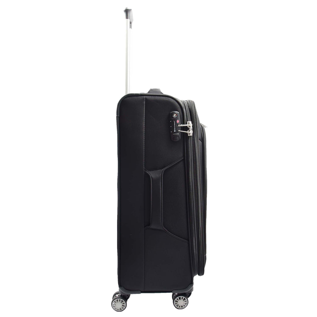 DR644 Soft Luggage Four Wheeled Suitcase With TSA Lock Black 8